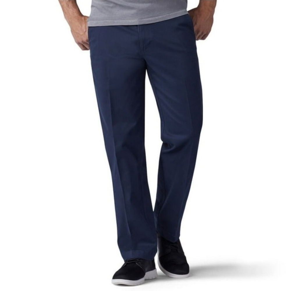 LEE Performance Series Flat Front Straight Leg Navy Trousers Pants 38x29